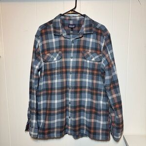 Patagonia Organic Cotton Plaid Shirt - Blue, Orange, White